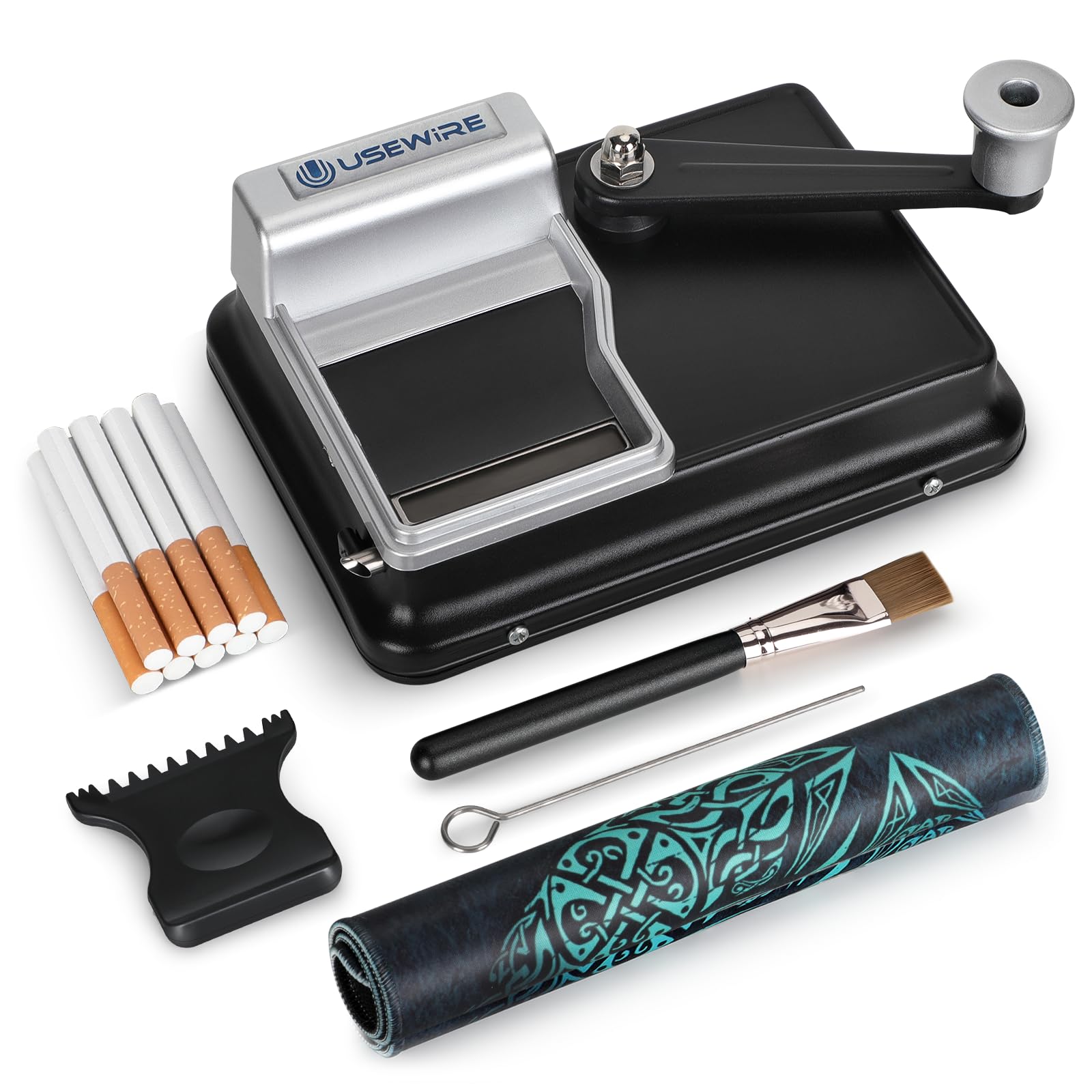 Premium Manual Cigarette Rolling Machine - Portable Tobacco Injector for 8mm Pipes & Cigarette Tubes | DIY Cigarette Maker for Home Use | Ideal Gift for Smokers & Holiday Presents | Perfect for Travel, Camping & Personal Use