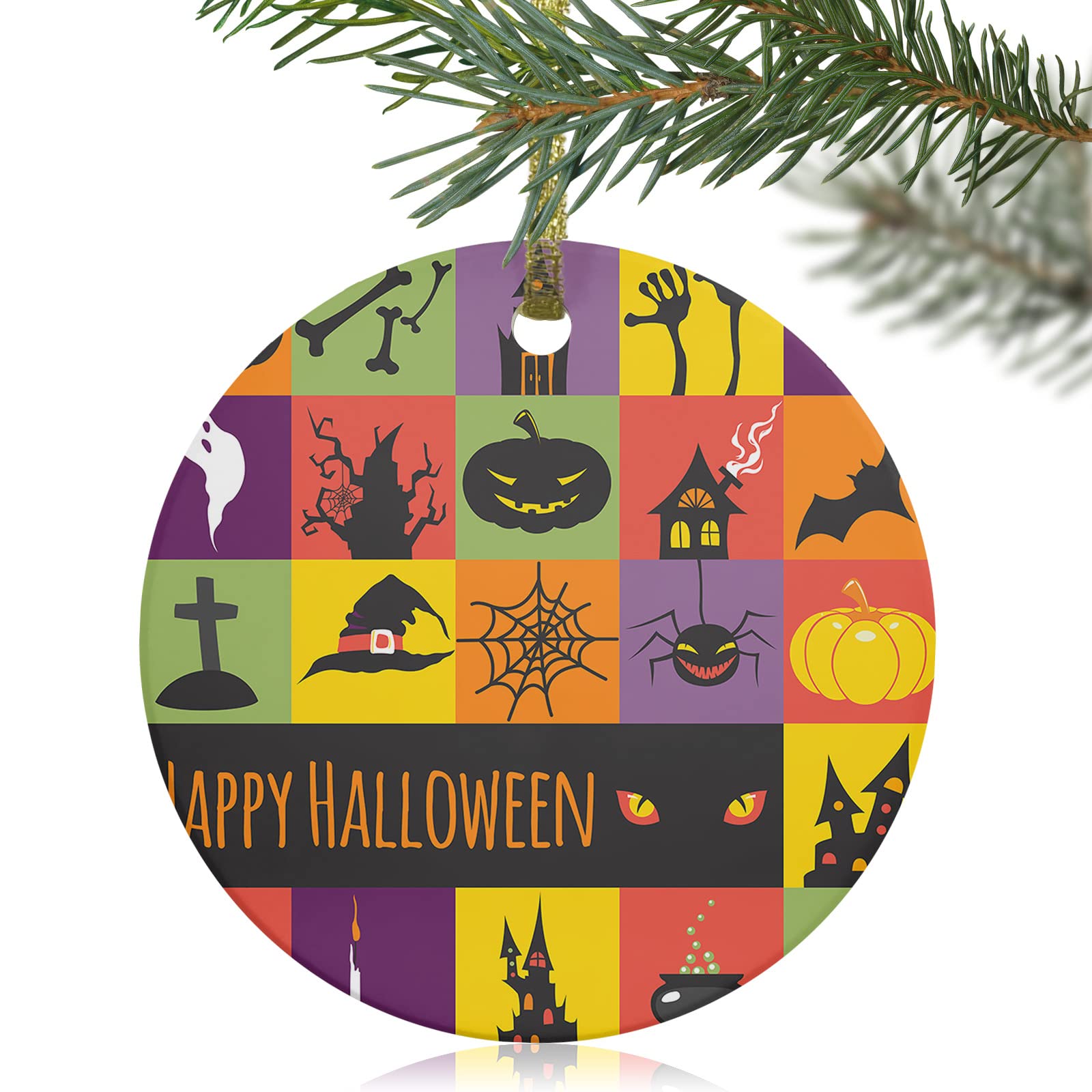Ceramic Ghost Pumpkin Wall Decor - Halloween & Christmas Ornament for Home Party