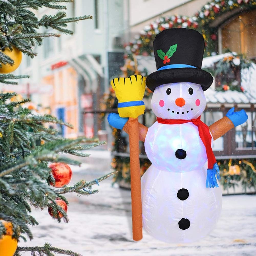 1.2M Christmas Inflatables Snowman Tree with Built-in Color Rotating LED Lights - Holiday Blow Up Snowman Decor for Outdoor Yard, Party & Xmas Decorations | Perfect for Front Lawn, Garden & Christmas Party Setup