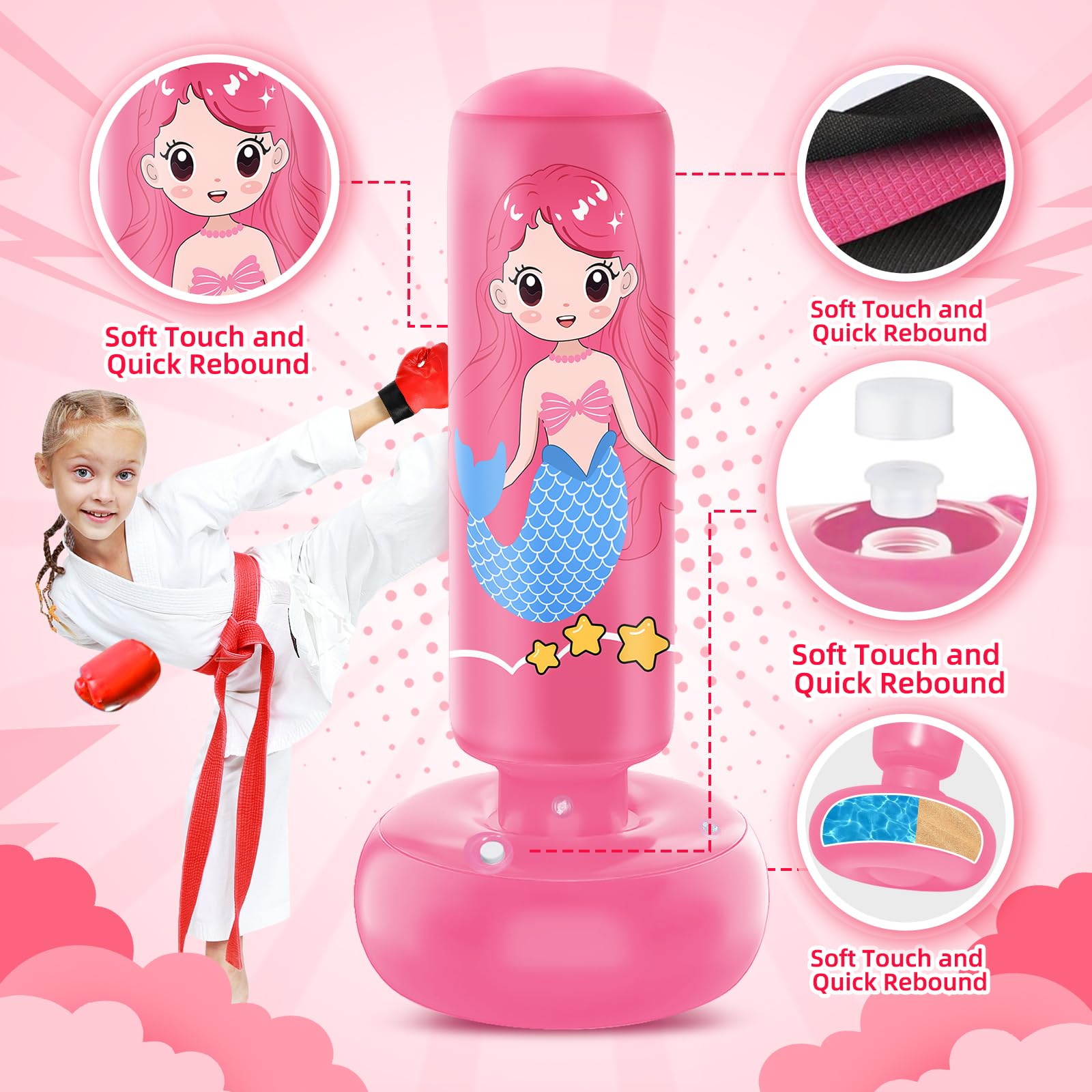 Inflatable Kids Punching Bag for Ages 3-8 - 47