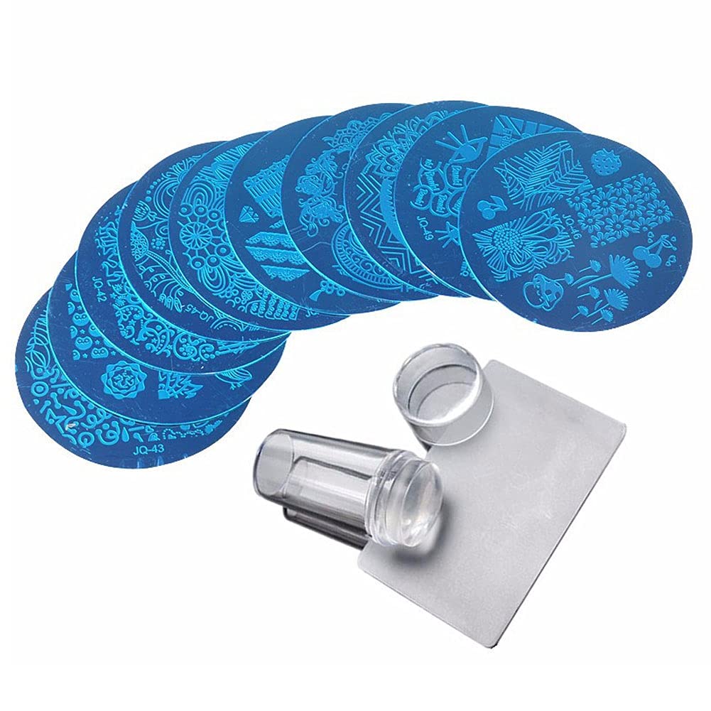 Professional Nail Stamping Kit with 20 Stencils & Stamper Plate - DIY Manicure Tools for Nail Art Designs | Perfect for Home Salon, Parties & Gifts