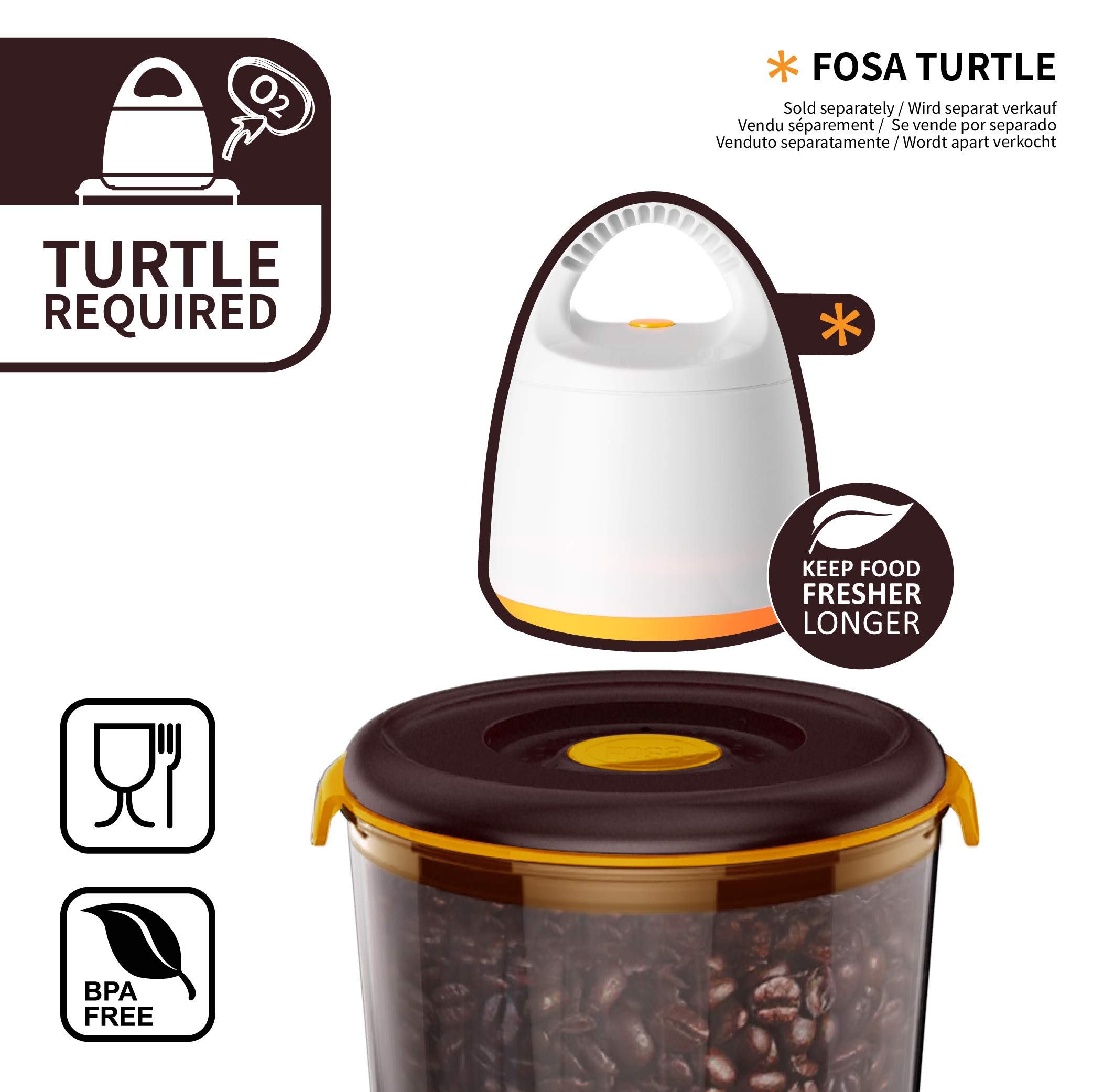 Premium FOSA UV-Protected Vacuum Storage Containers (2-Pack, 45oz Each) - Airtight Food Preservation for Coffee Beans, Tea Leaves, Herbs & Dry Goods - Ideal for Kitchen Pantry Organization & Freshness Protection