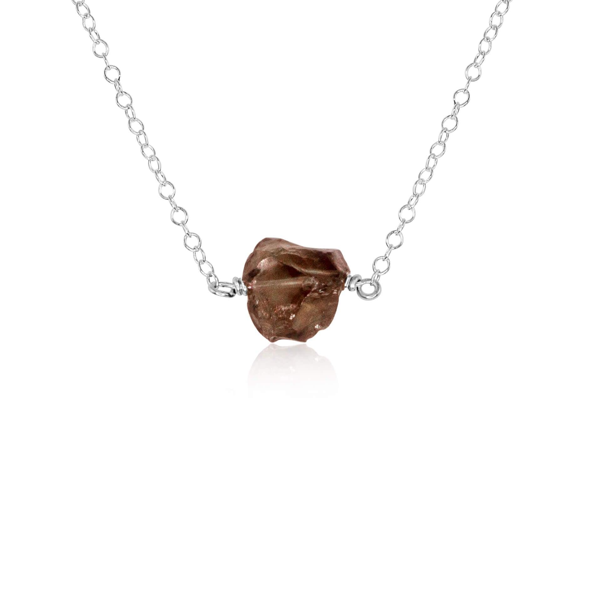 Natural Smoky Quartz Crystal Nugget Necklace - Handmade Raw Stone Jewelry for Women - Perfect for Boho, Spiritual Healing & Everyday Wear
