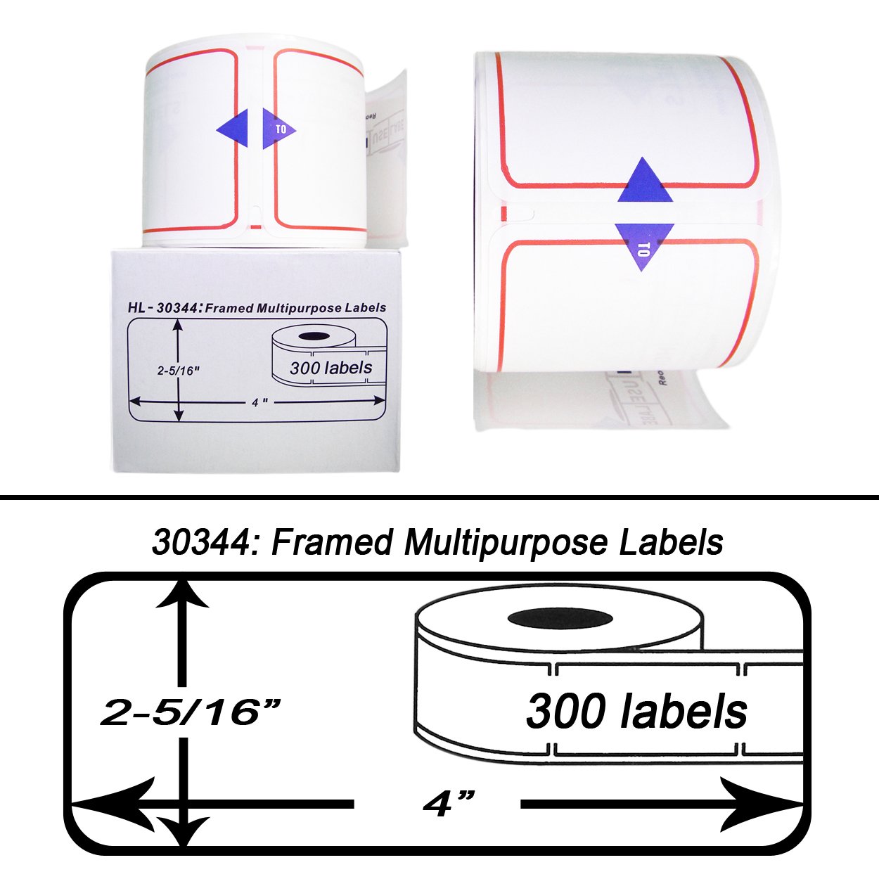 HOUSELABELS Compatible DYMO 30344 Shipping Labels (2-5/16