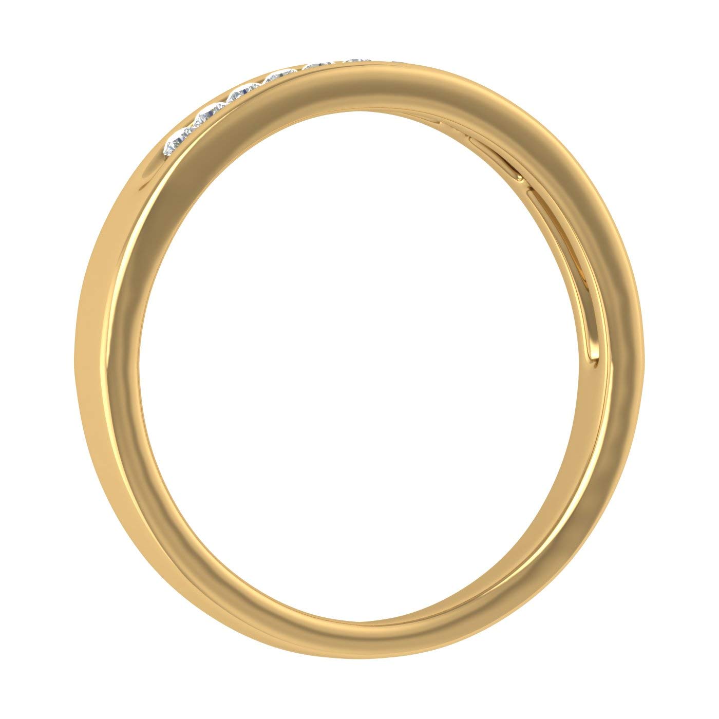 1/10 Carat Channel Set Diamond Wedding Anniversary Ring in 14K Gold (I1-I2 Clarity) - Elegant Jewelry Gift for Wife, Engagement, Valentine's Day & Special Occasions