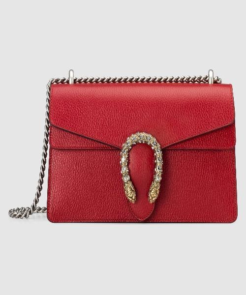 Gucci Dionysus Small Shoulder Bag in Hibiscus Red Leather - Luxury Crossbody Purse for Women, Perfect for Date Night & Evening Events