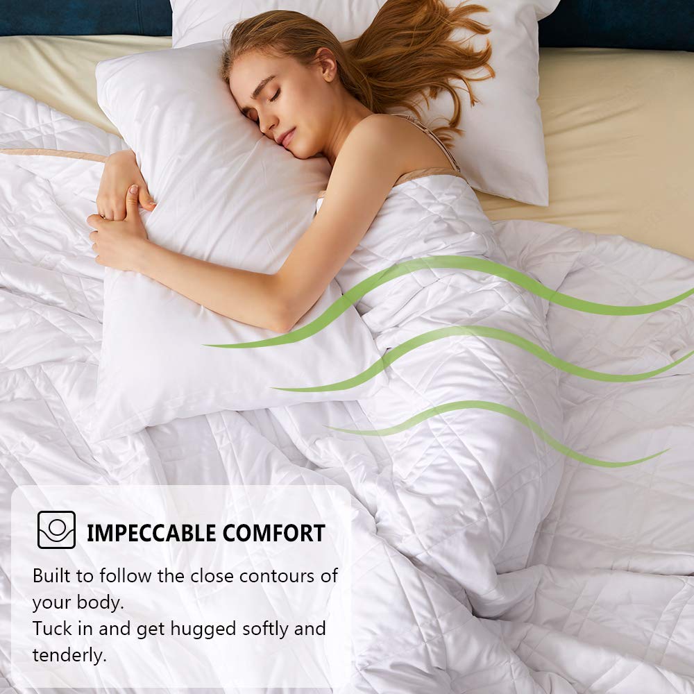 Premium 30 lbs Cooling Weighted Blanket - Bamboo Rayon with Glass Beads - 88