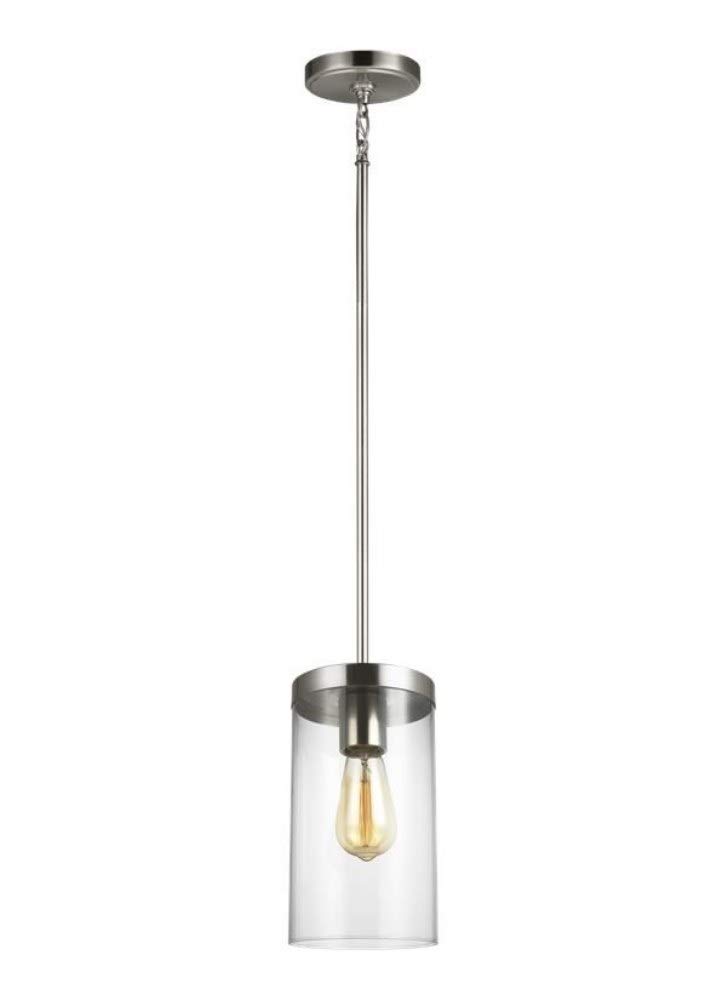 Generation Lighting 6590301EN7-962 Zire One Light Pendant in Brushed Nickel Finish - Modern Ceiling Light Fixture for Dining Room, Kitchen Island & Entryway Lighting