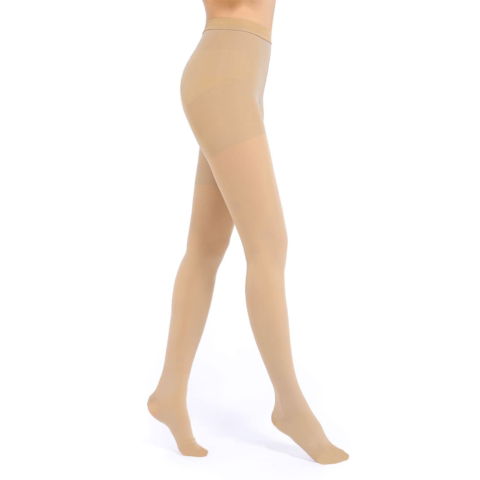 Ktinnead 20-30 mmHg Graduated Compression Pantyhose for Women & Men - Closed Toe Medical Compression Stockings for Circulation, Varicose Veins & Travel Comfort