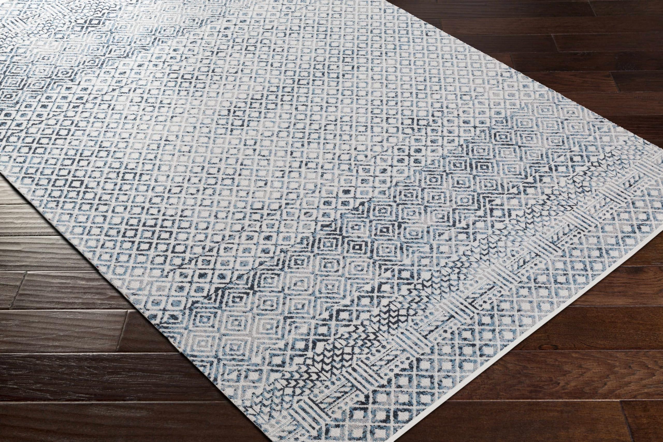 Hauteloom Askeaton Washable Area Rug - Blue & Gray Round 6'7