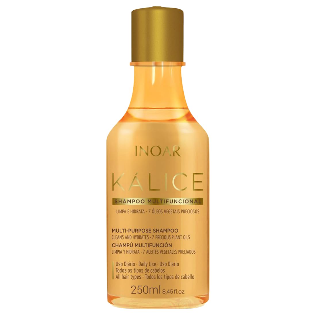 INOAR Kalice Shampoo with 7 Essential Oils & Vitamin E - Hydrating & Nourishing Vegan Hair Care for Men & Women - Argan Oil Infused Cruelty-Free Shampoo (8.4 oz) - Perfect for Dry, Damaged Hair & Daily Moisturizing