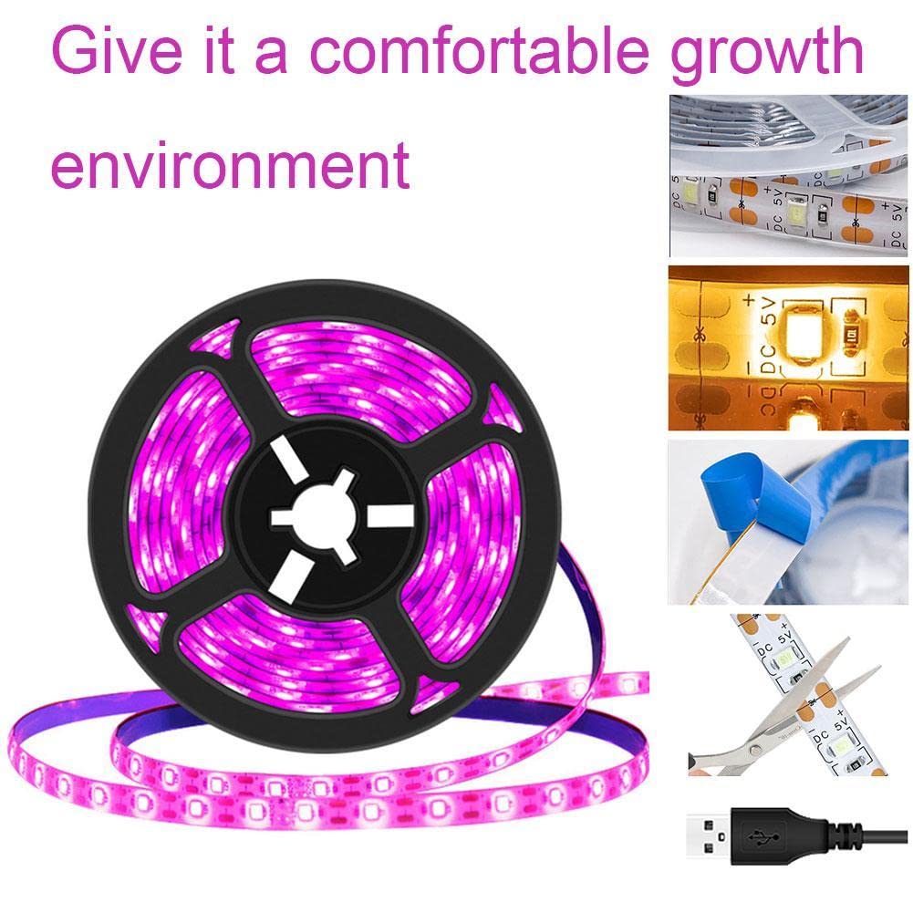**5V USB LED Plant Grow Light Strips - Full Spectrum Waterproof Indoor Grow Lamp for Hydroponics, Succulents, Vegetables & Flowers - 0.5m Light Bar - Perfect for Home Gardening & Indoor Plant Growth**