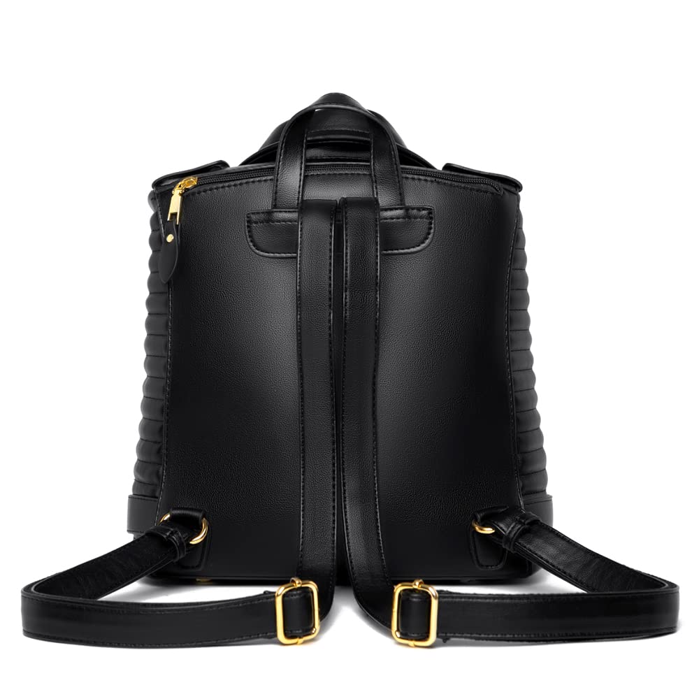 Women's Leather Travel Backpack - Large College Shoulder Bag for Daily Use