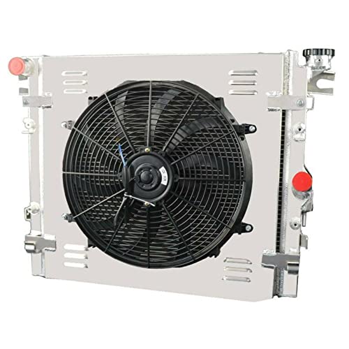 Jeep Wrangler JK Radiator Replacement 3.6L 3.8L V6 (2007-2015) - 3 Row Aluminum Crossflow Radiador with Electric Fan Shroud & Thermostat Kit Combo | Perfect for Off-Roading, Daily Commuting & Extreme Weather Conditions