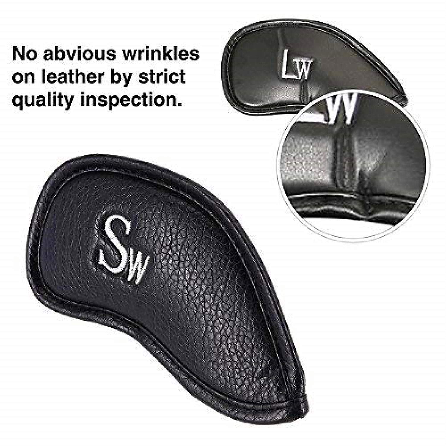 Premium 12-Piece Golf Iron Head Covers Set with Numbers - Synthetic Leather Club Protectors for Men, Fits All Brands (Gift Box Included) - Perfect for Golf Tournaments, Practice Sessions & Club Protection