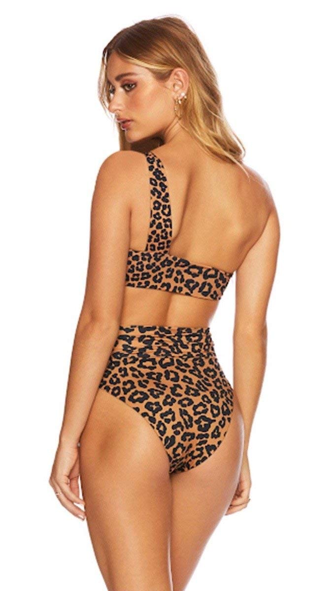 Beach Riot Ava One Shoulder Leopard Print Bikini Top - Sexy Swimwear for Women, Perfect for Pool Parties & Tropical Vacations