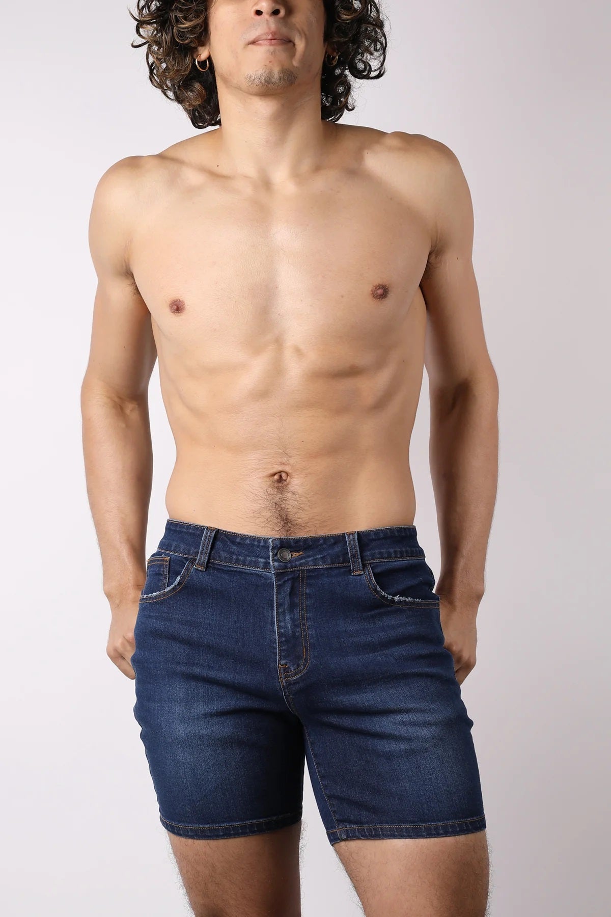 Timoteo Oceanside 5 Slim Fit Denim Shorts for Men - Indigo Washed Stretch Jeans Shorts | Casual Summer Wear, Beach Outings & Weekend Street Style