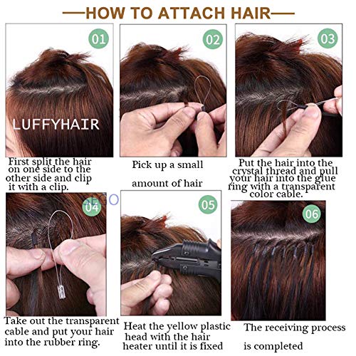 100 Strand Micro Loop Curly Hair Extensions - Brazilian Human Hair Microlinks - 26