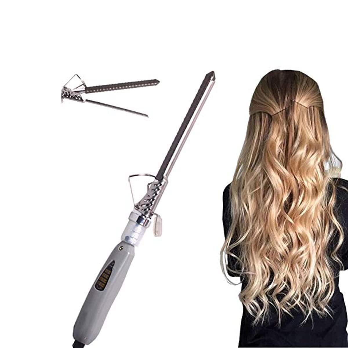 NOBILEA Hair Curling Iron Rod - Professional Instant Heat Styling Brush for Women | Fast Heating Motor Styling Tool for Home Use | Perfect for Beach Waves, Curls & Straightening (Black)