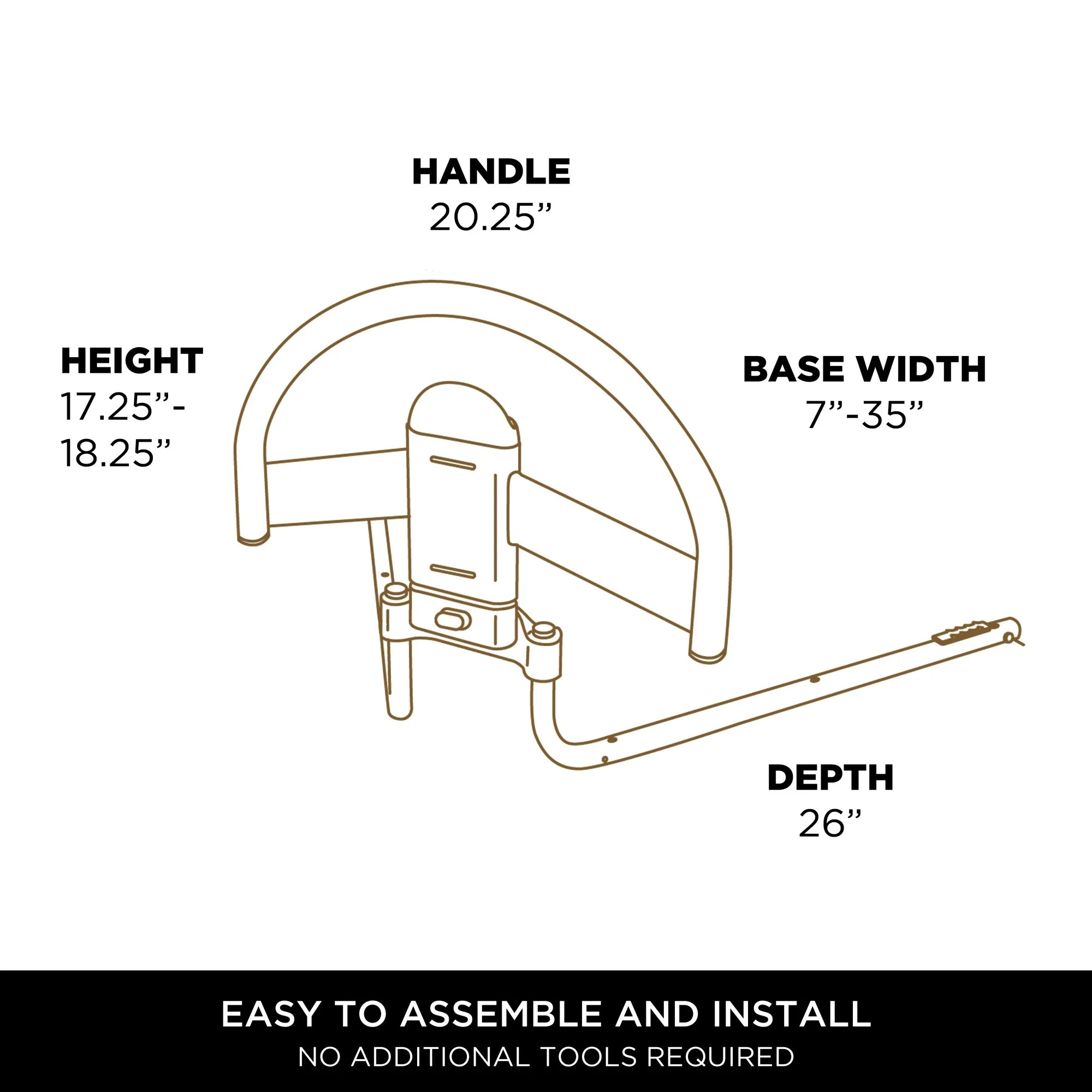 Signature Life Freedom Click Bed Handle - Adjustable Adult Bed Rails for Seniors & Elderly Safety - Bed Assist Rail for Home Care, Hospitals & Rehab Centers - Perfect for Adjustable Beds & Mobility Assistance