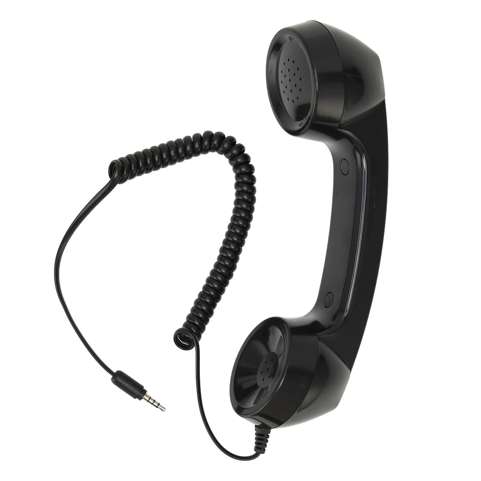 Retro Phone Handset for Smartphones & Computers - Black | Home & Office Use