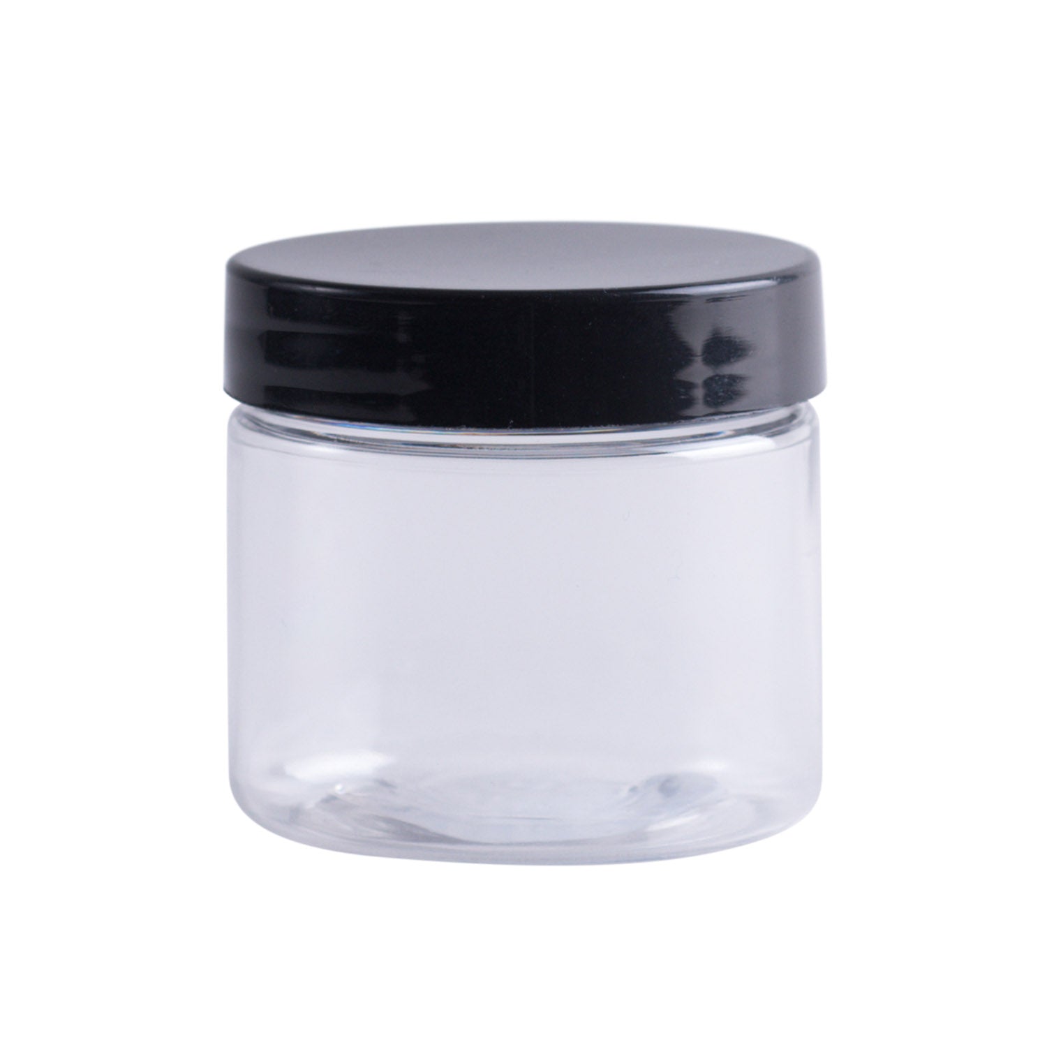 Clear Plastic Tall Jar with Black Lid - Airtight Food Storage Container for Kitchen Pantry Organization, Spices, Dry Goods & Bulk Snacks | Ideal for Home, Office & Restaurant Use