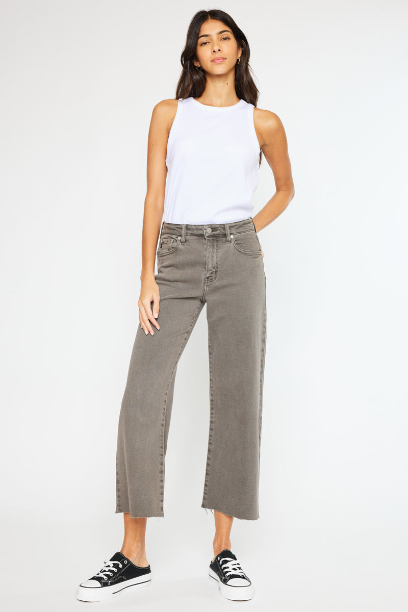 Dianella High Rise Crop Wide Leg Jeans for Women - Trendy Distressed Denim Pants for Casual Outfits & Streetwear Fashion