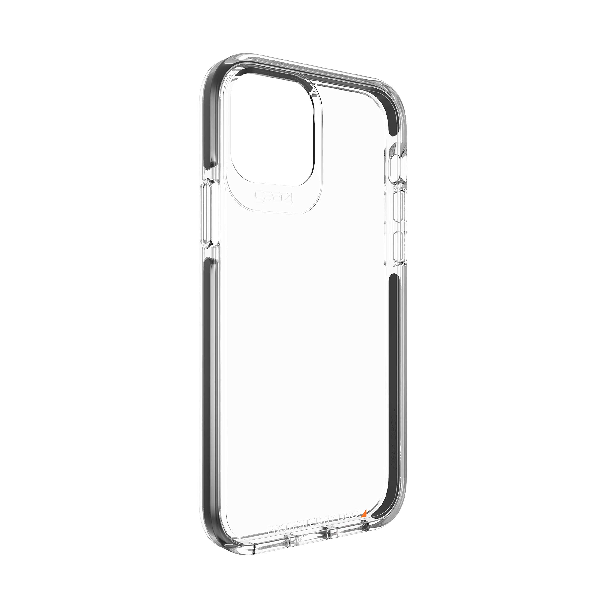 Gear4 Piccadilly Series Hard Case for iPhone 12 Pro & iPhone 12 - Clear/Black | Shockproof Protective Cover | Slim Fit Design | Perfect for Outdoor Activities & Daily Use