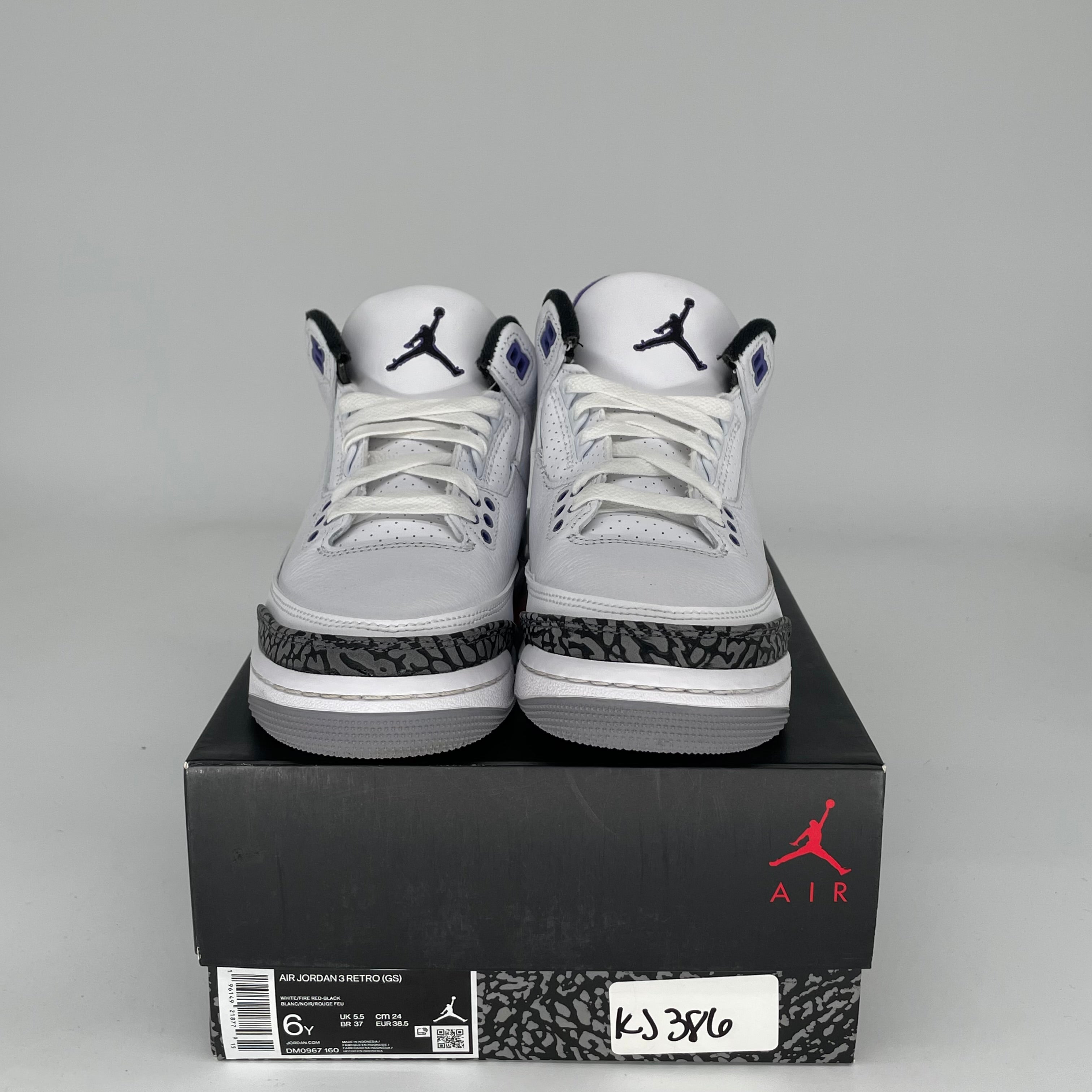 AIR JORDAN 3 DARK IRIS Basketball Shoes for Boys Size 6Y (DM0967-105) - Perfect for School, Sports & Casual Wear