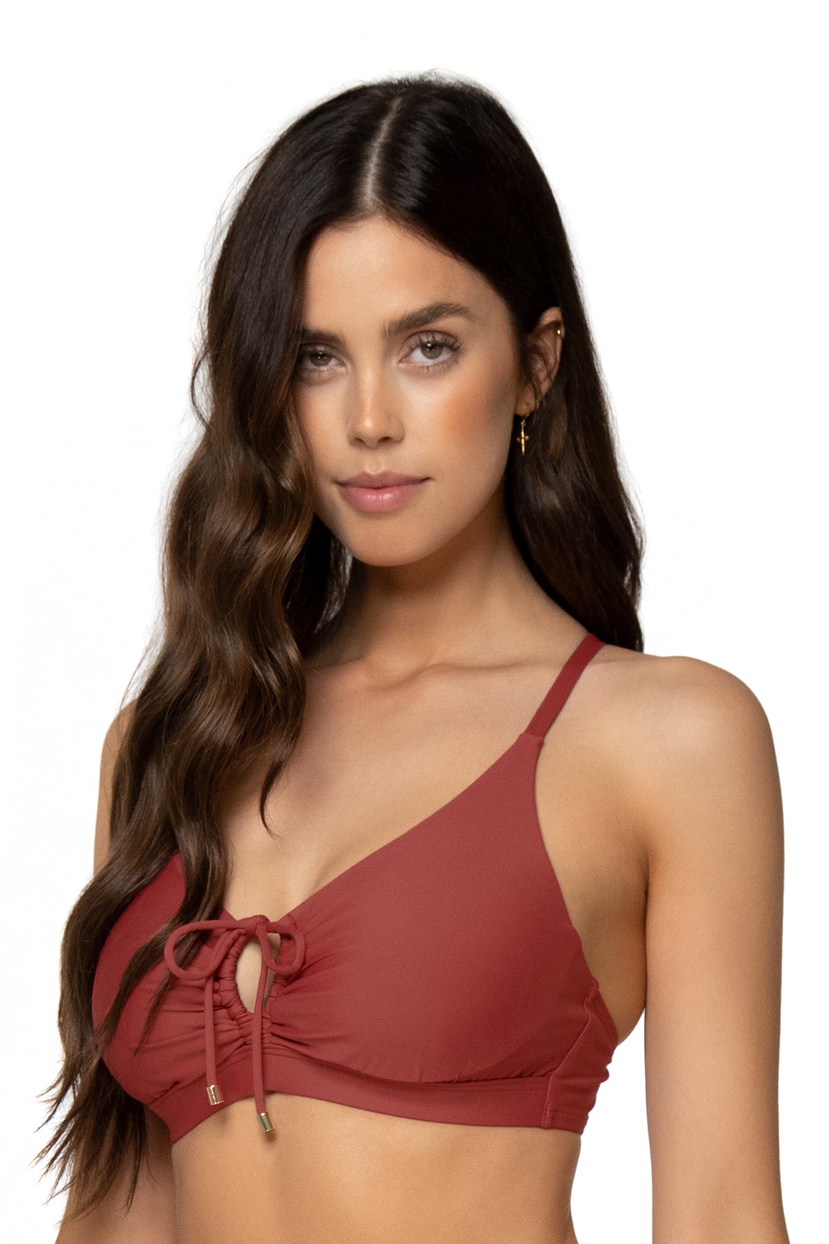 Kauai Keyhole Neckline Dress - Tuscan Red Flowy Maxi Dress for Women | Beach Wedding, Vacation, Summer Party Outfit
