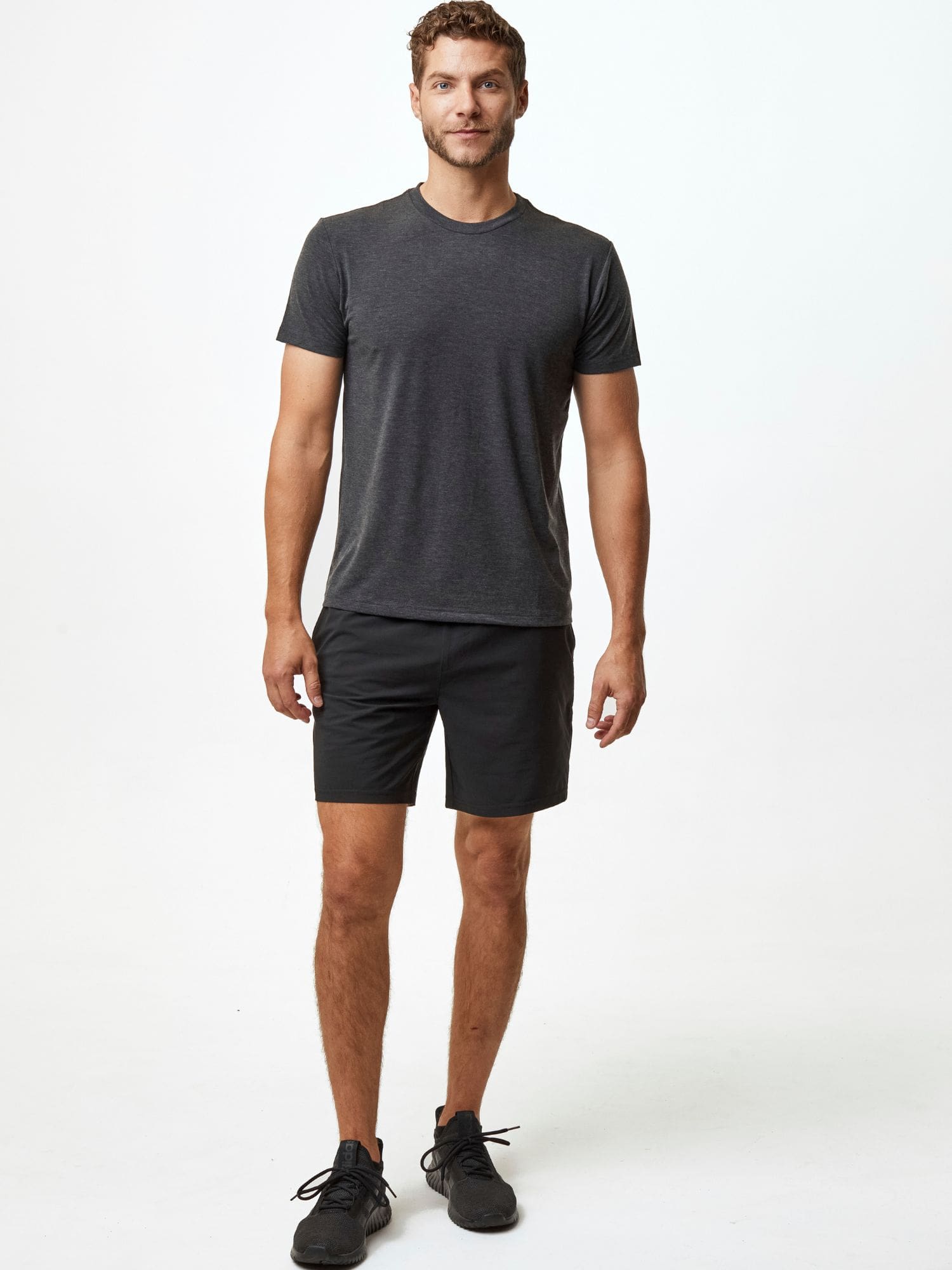 Men's Black Stretch Performance Shorts - Breathable Quick-Dry Workout Running Gym Shorts for Active Lifestyle