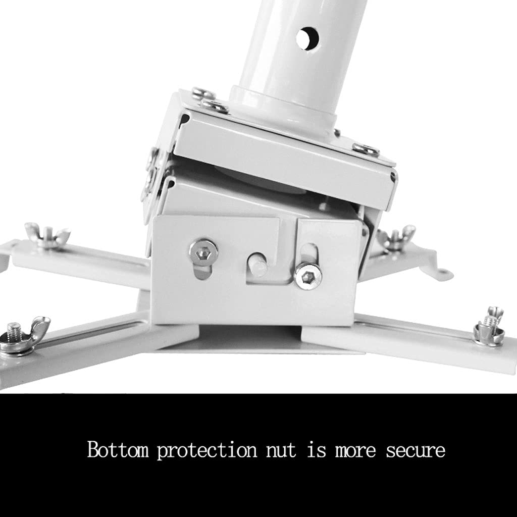 Universal Ceiling Projector Mount Bracket - Adjustable Height & Angle, 55.11lb Load Capacity - White | Perfect for Home Theater, Office Presentations & Classroom Projectors