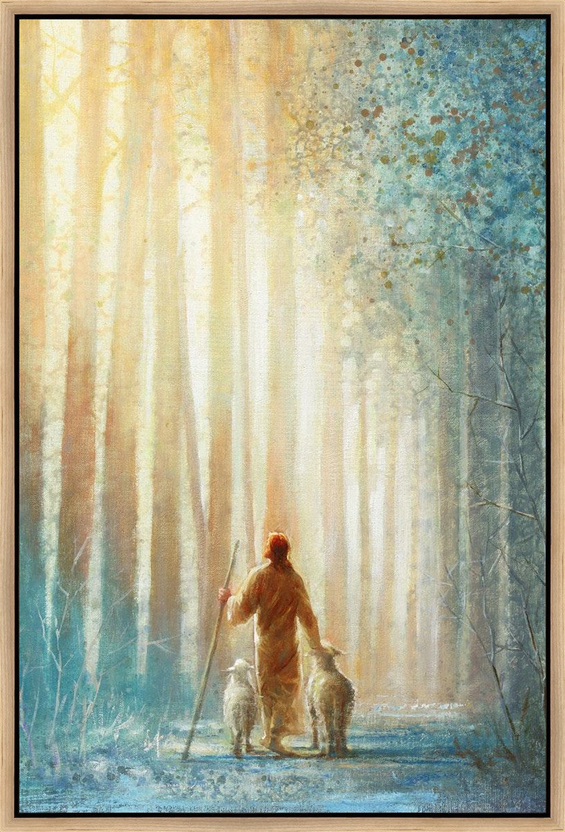 He Leadeth Me Inspirational Christian Canvas Wall Art - Gallery Wrap Ready-to-Hang Bible Verse Home Decor for Living Room, Bedroom & Office