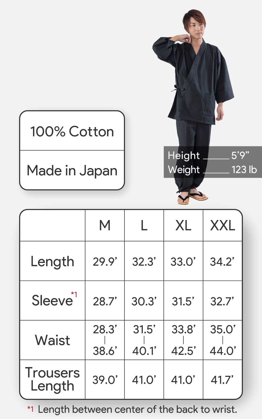 Premium 100% Cotton Japanese Samue Pajamas for Men - Traditional Ninja Style Loungewear - Made in Japan - Perfect for Meditation, Yoga & Relaxation at Home