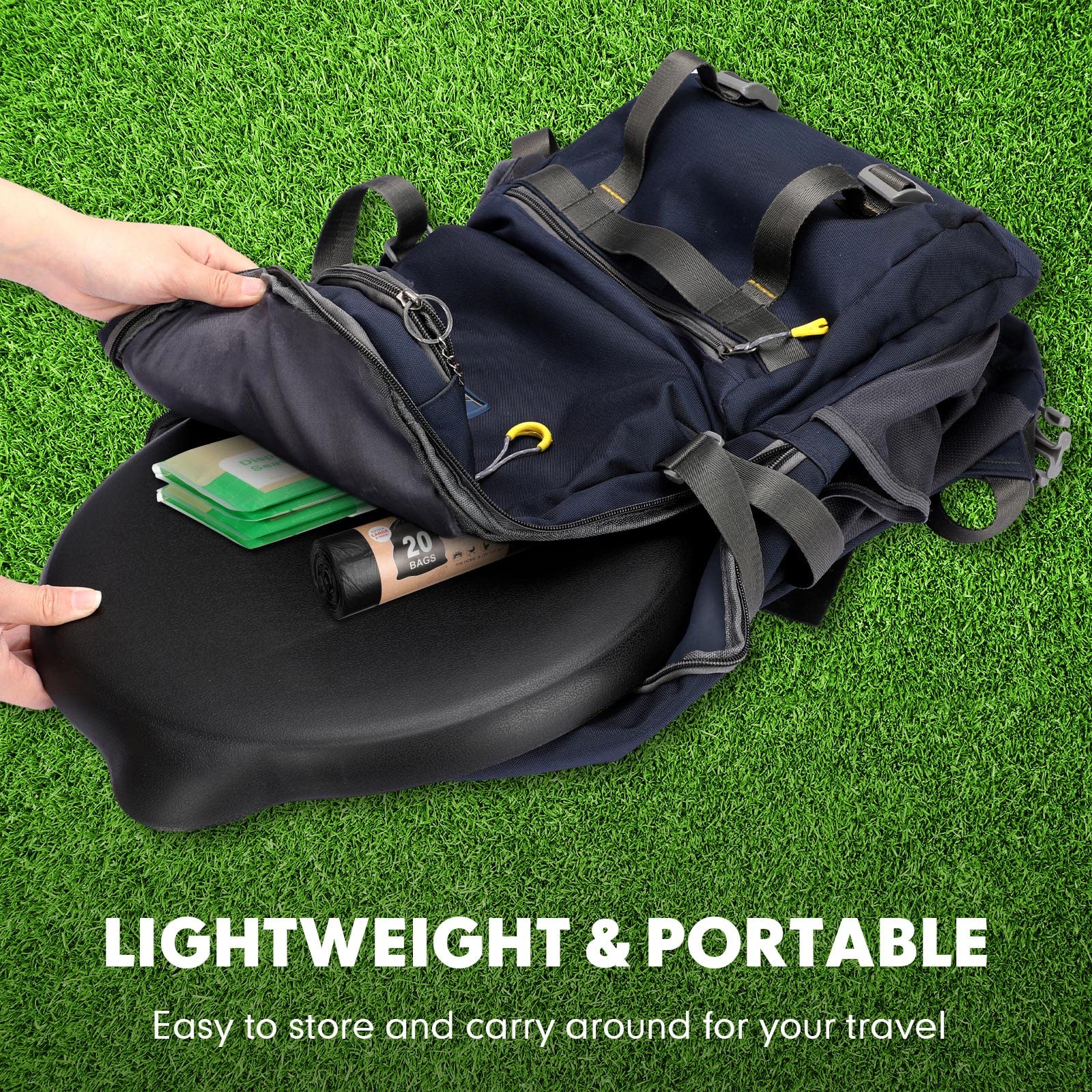 Glenmal 5 Gallon Bucket Toilet Seat with Lid - Portable Camping Toilet Kit Includes Disposable Liners & Paper Covers - Emergency Sanitation Solution for Camping, Hiking, Road Trips & Outdoor Adventures