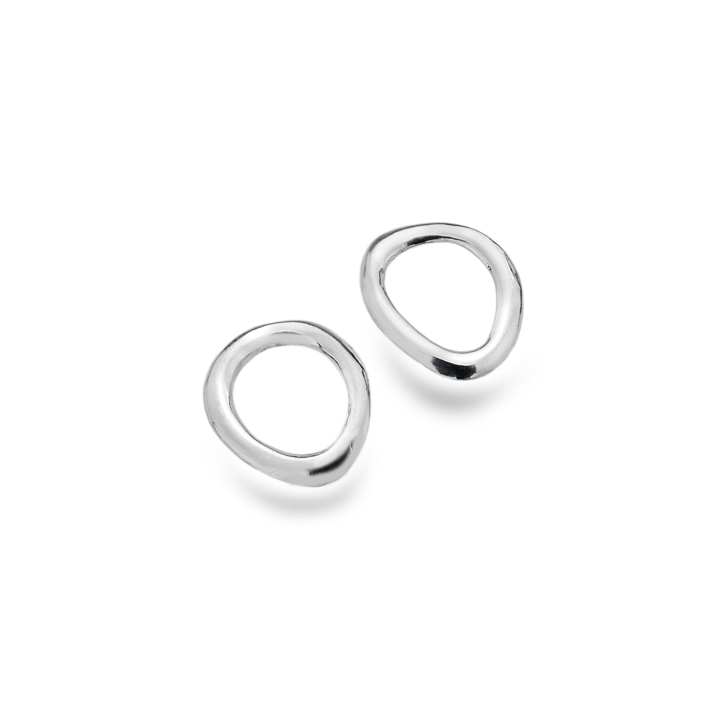 Sterling Silver Organic Hoop Stud Earrings for Women - Hypoallergenic & Lightweight - Perfect for Everyday Wear, Parties & Gifts