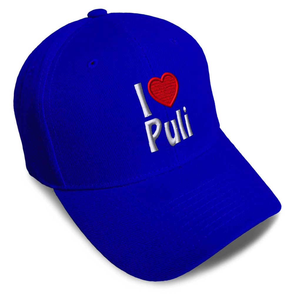 Custom Baseball Cap with (Love) Puli Red Heart Design - Pet Lovers Dad Hats for Men & Women - Perfect for Dog Owners, Casual Wear & Outdoor Activities