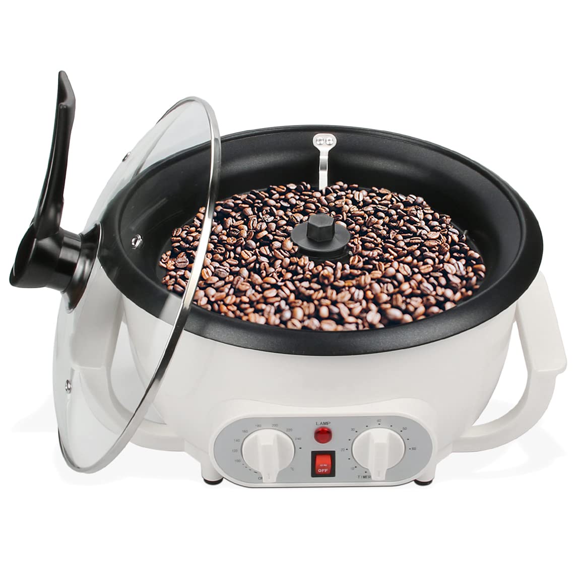 Premium Home Coffee Bean Roaster Machine - 110V 1200W Electric Coffee Roaster with Timer for Fresh Artisan Roasts | Perfect for Home Baristas & Coffee Enthusiasts | Ideal for Small Batch Roasting, Gifts, and DIY Coffee Blends
