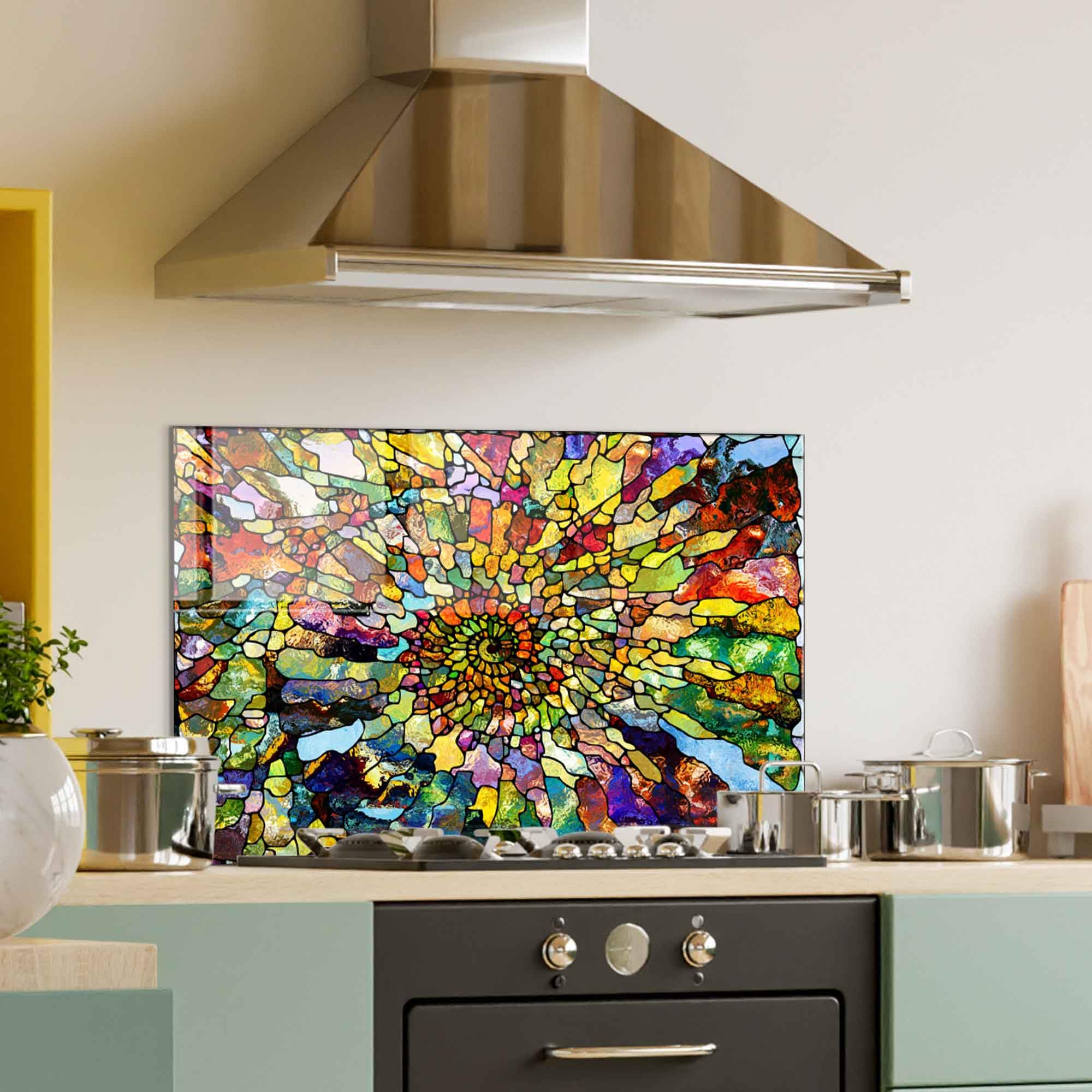 Tempered Glass Kitchen Backsplash - 30x18