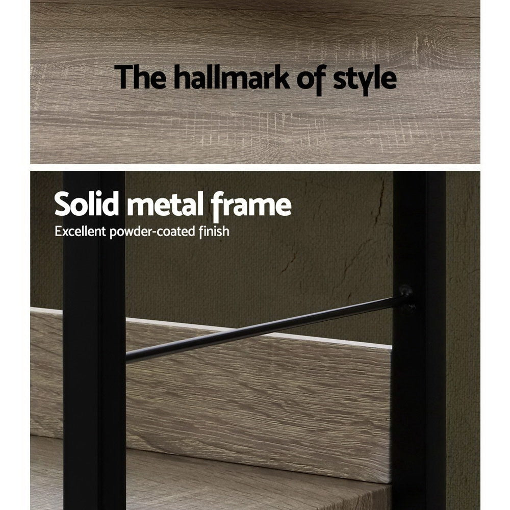 Wooden & Metal Corner Bookshelf - Wall Mounted Display Shelf with Hollow Storage for Books & Decor | Perfect for Living Room, Bedroom, Office & Small Spaces