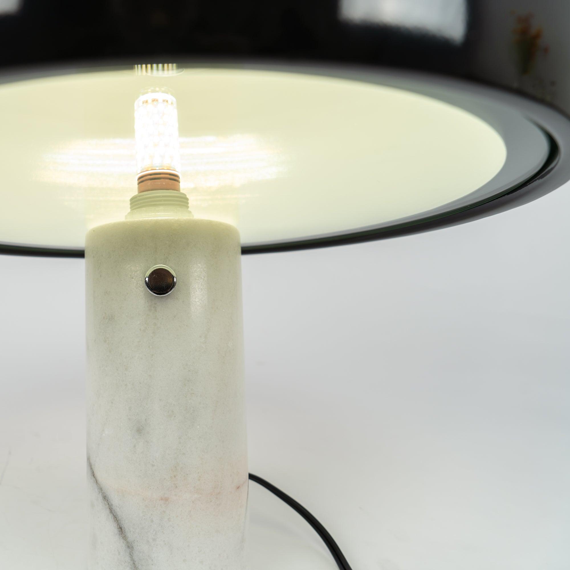 Nucleus Marble Table Lamp - Modern Home Decor Lighting for Bedroom, Living Room & Office - Elegant Nightstand Lamp with Natural Stone Base