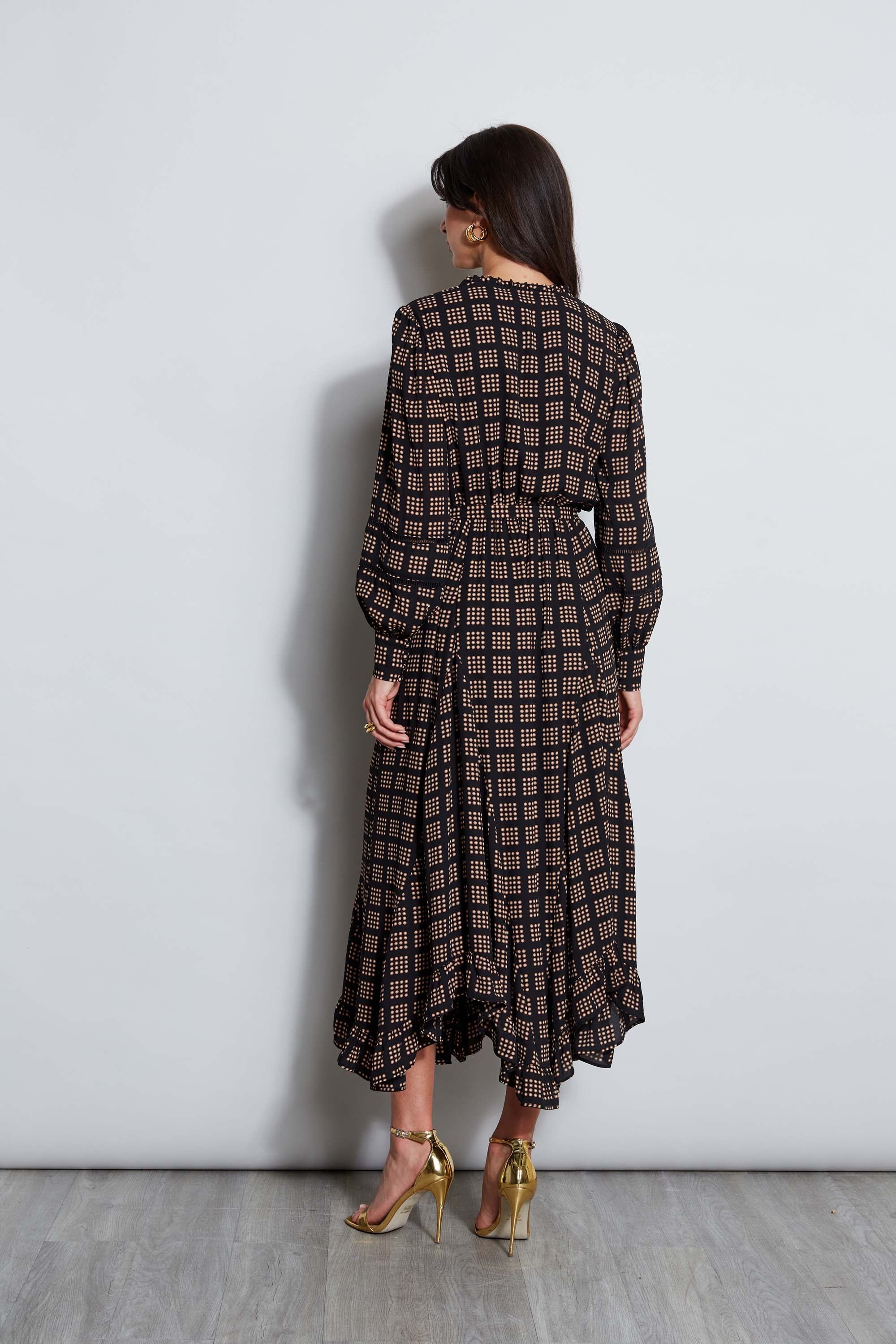 T Tahari Icon Dot Midi Dress - Floral Print A-Line Dress for Women, Perfect for Cocktail Parties, Weddings & Office Wear