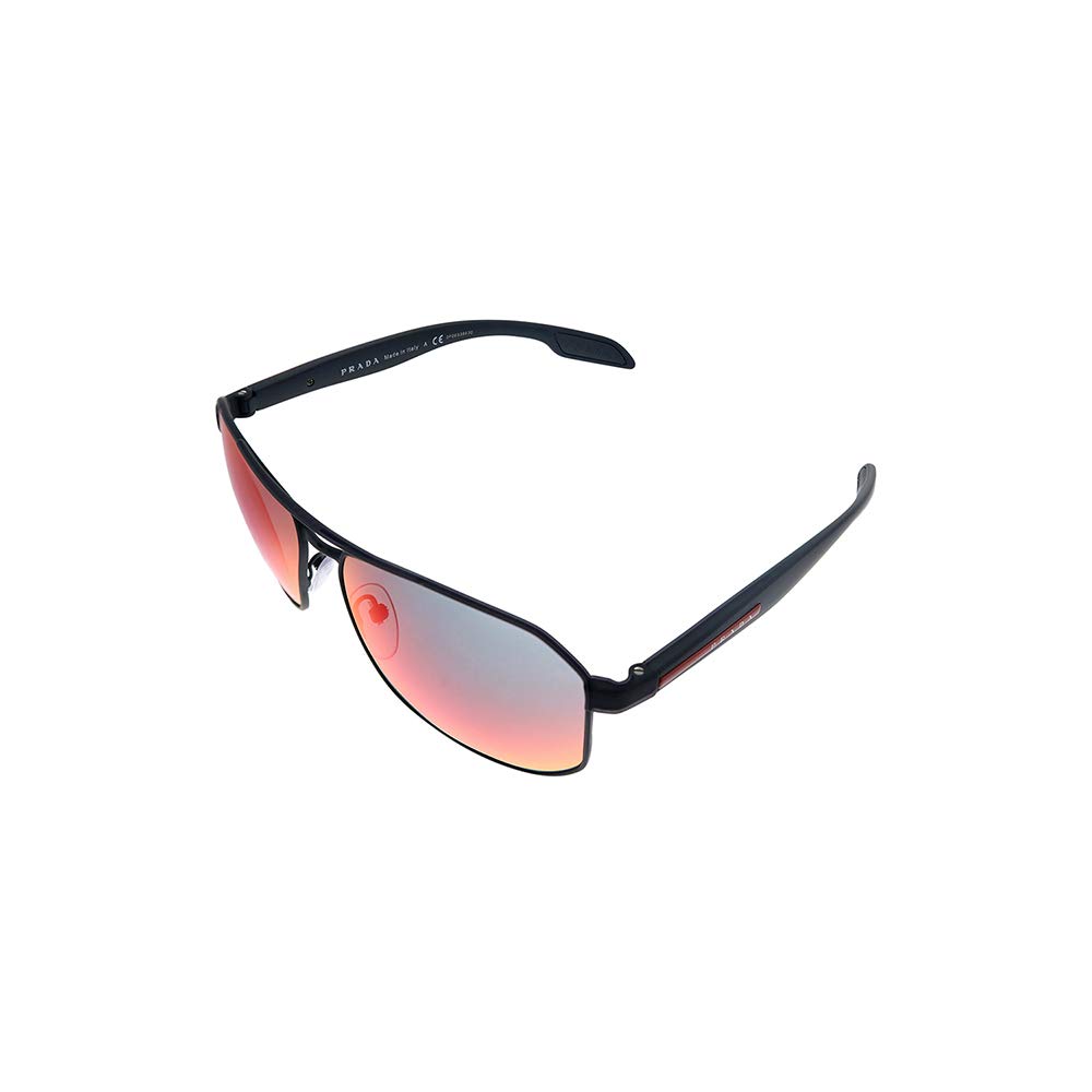 Prada Linea Rossa PS 51VS DG09Q1 Black Metal Frame Sunglasses with Red Mirror Lens - Stylish UV Protection for Driving & Outdoor Activities