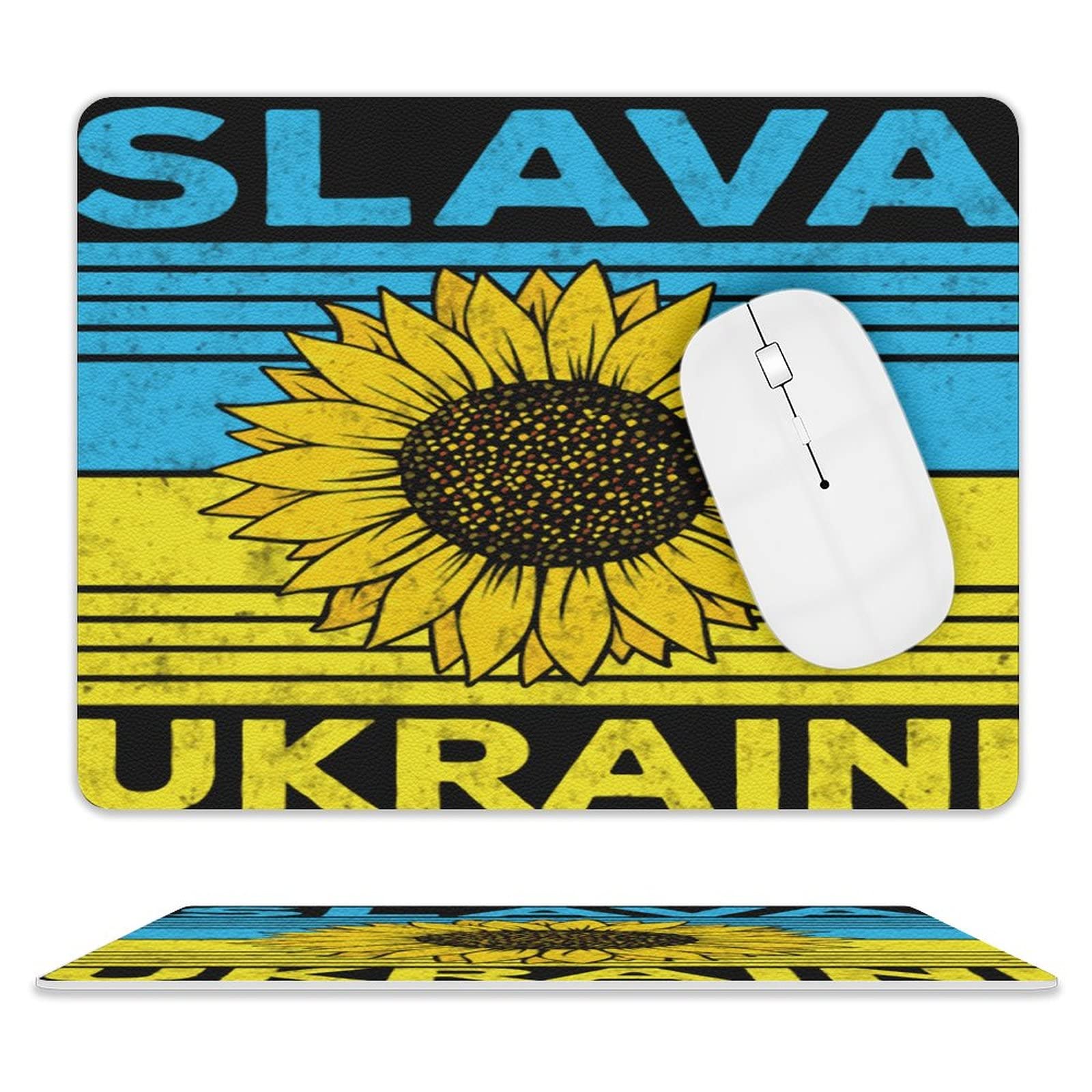 Ukrainian Flag Mouse Pad - Non-Slip Rubber Base with Stitched Edges | Perfect for Laptop, Home & Office Use | Durable Gaming & Work Desk Accessory for PC Users