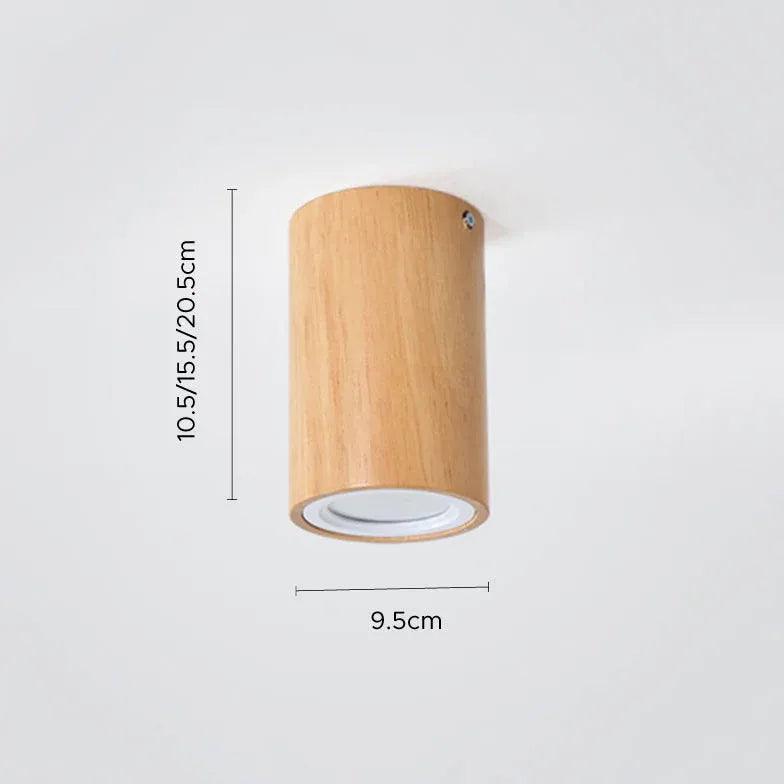 Modern Round Wooden Flush Mount Ceiling Light Fixture - Natural Wood Grain Design for Bedroom, Living Room, Dining Room & Hallway Lighting