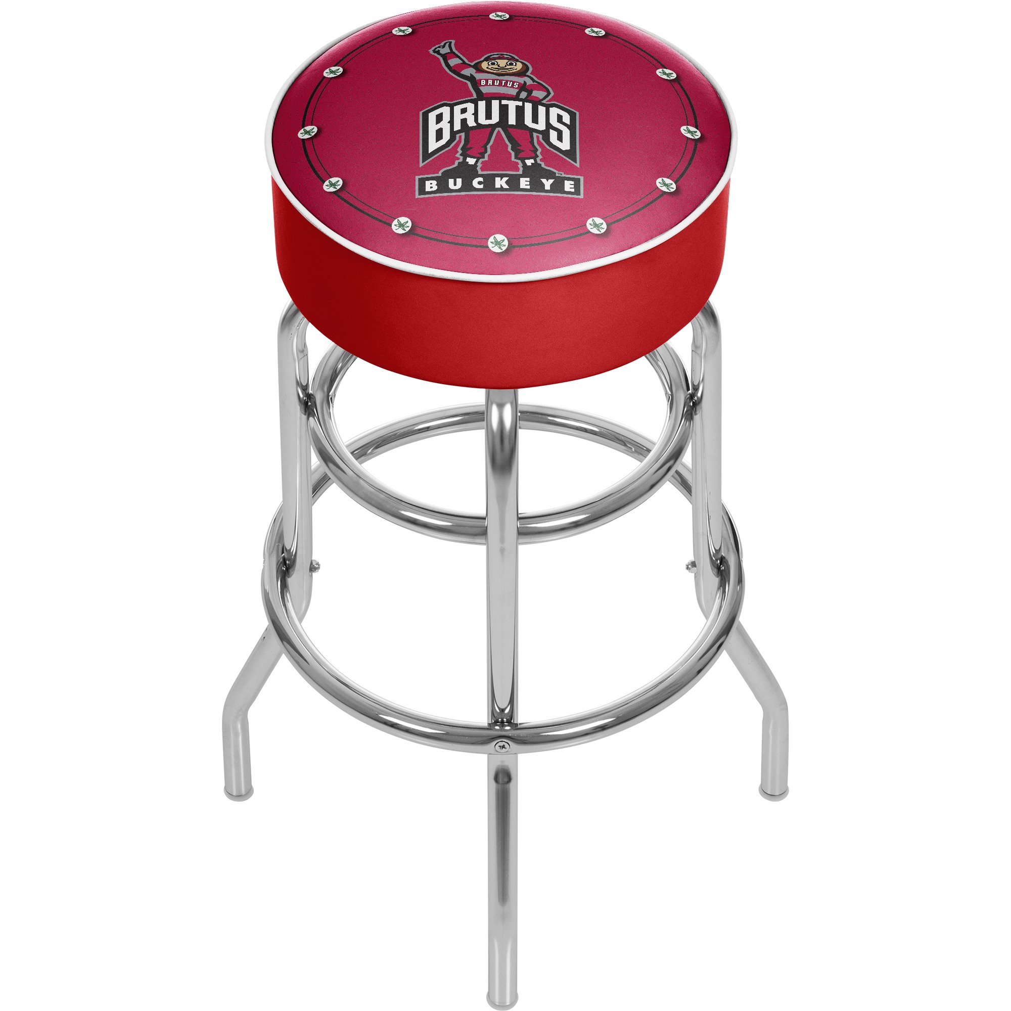 NCAA Logo Padded Bar Stool - Adjustable Height Barstool with Backrest - Comfortable Kitchen & Game Room Stool for Sports Fans - Perfect for Home Bars, Man Caves & Sports Themed Decor