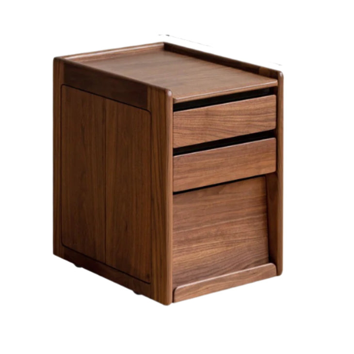 Solid Wood Mobile Nightstand - Oak, Cherry, Black Walnut - Perfect for Bedroom, Living Room & Small Spaces