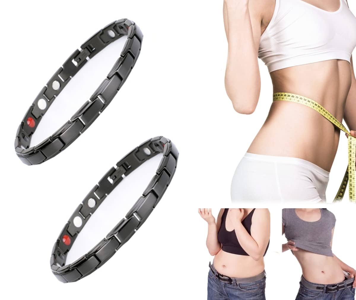 Magnetic Lymph Detox Bracelet for Weight Loss - 2 Pack Copper Magnetic Therapy Bracelets for Women & Men - Improve Circulation & Lymphatic Drainage - Perfect for Fitness, Wellness & Daily Detox