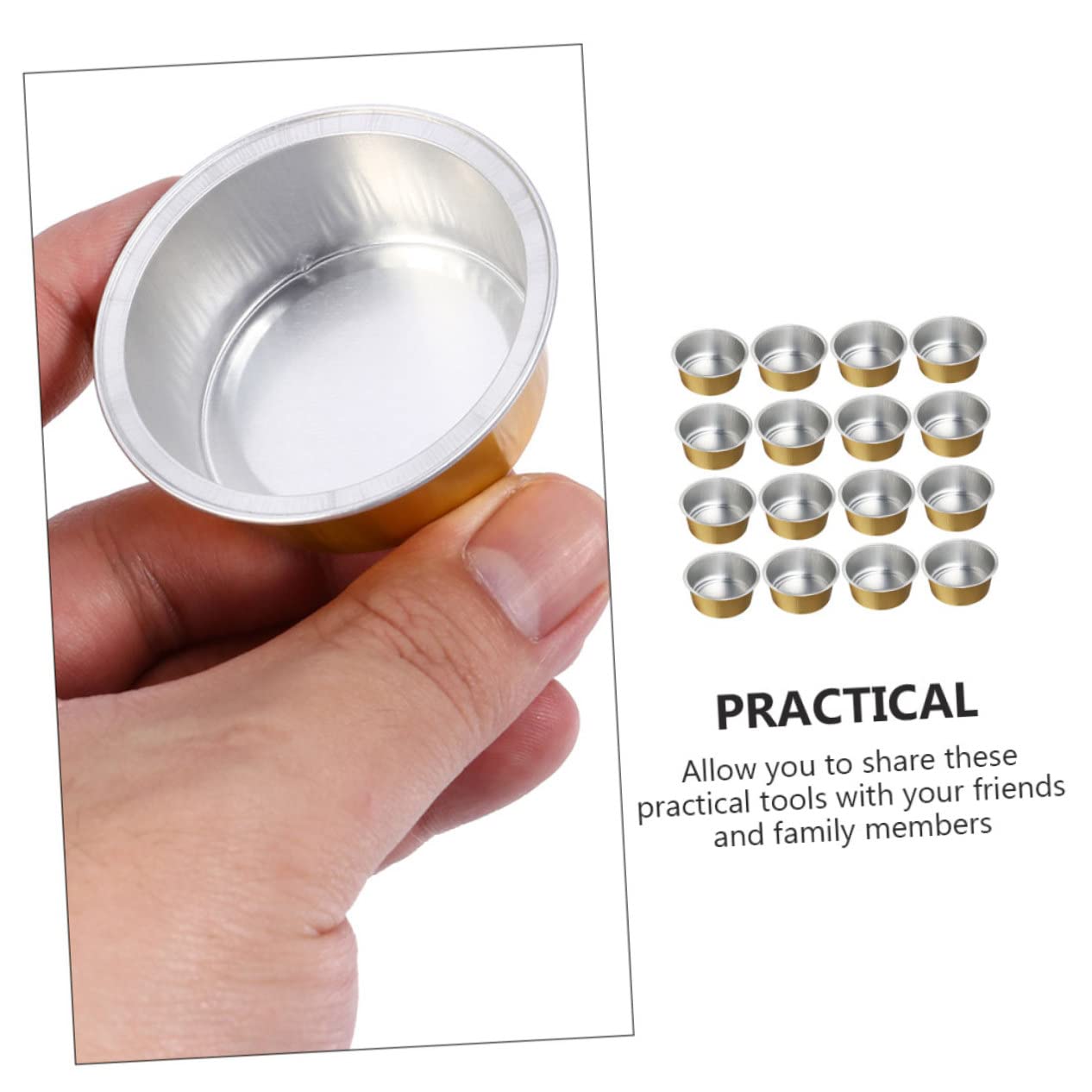iPetboom 100 Pcs Golden Aluminum Foil Wax Melting Bowls - Mini Wax Warmer Containers for Hair Removal, Hard Wax Beads & Fragrance Wax | Perfect for Salon, Spa & At-Home Waxing Kits (BPA-Free, Durable)