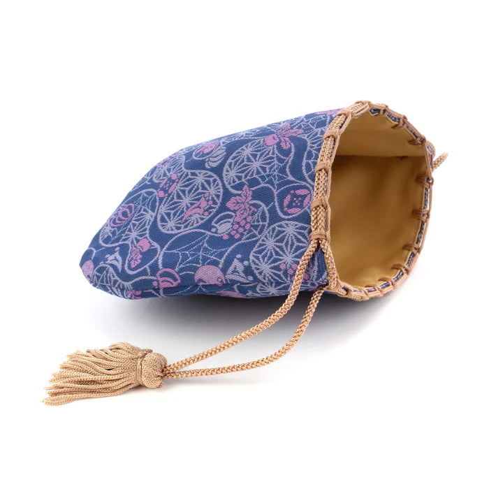 Nishijin Ori Small Drawstring Bag - Handmade Japanese Traditional Craft Purse from Kyoto | Perfect for Halloween Costumes, Cosplay & Gift Giving